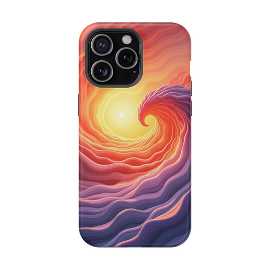 Sunburst Wave iPhone Case - Ocean Sunset Design, Aesthetic Beach Gift Idea