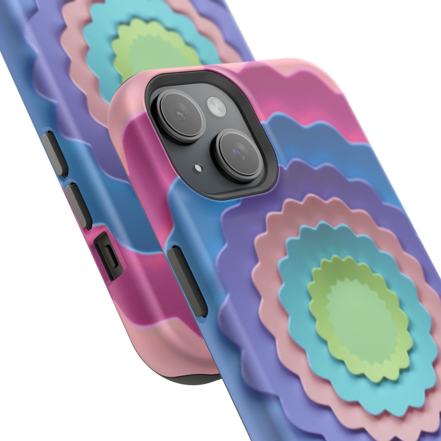 Layered Bloom iPhone Case - Pastel Flower Design, Cute Aesthetic Gift Idea