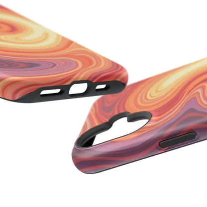 Sunset Phone Case - Orange Aesthetic iPhone Case, Warm Gift Idea, Trendy Swirl Design
