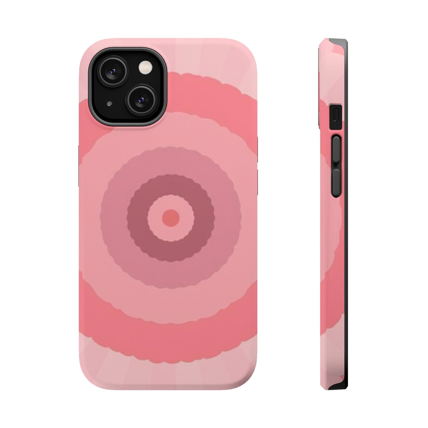 Retro Pink iPhone Case - 70s Aesthetic Wave Design - Cute Y2K Accessory