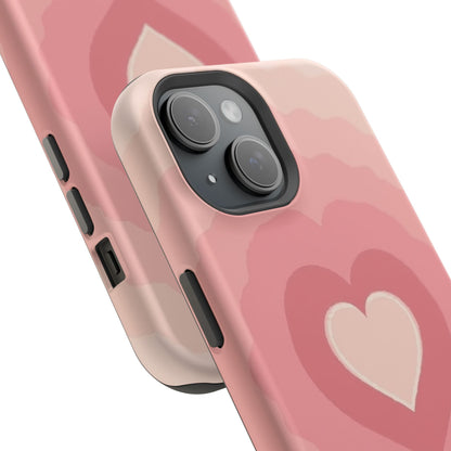 Pink Layered Heart iPhone Case - Cute Aesthetic Y2K Valentine's Gift