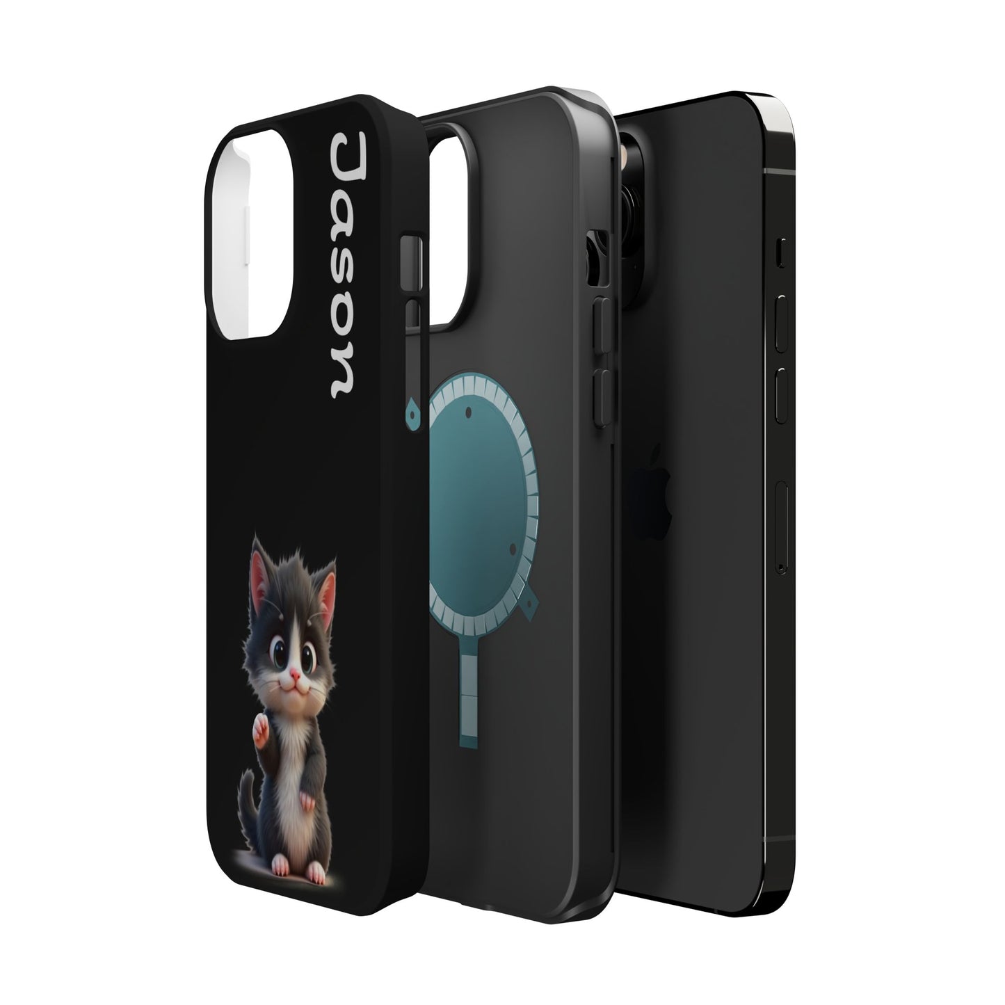 Personalized Kitten Phone Case - Custom Name Cat Lover Gift | Cute Black iPhone Cases for Women & Girls