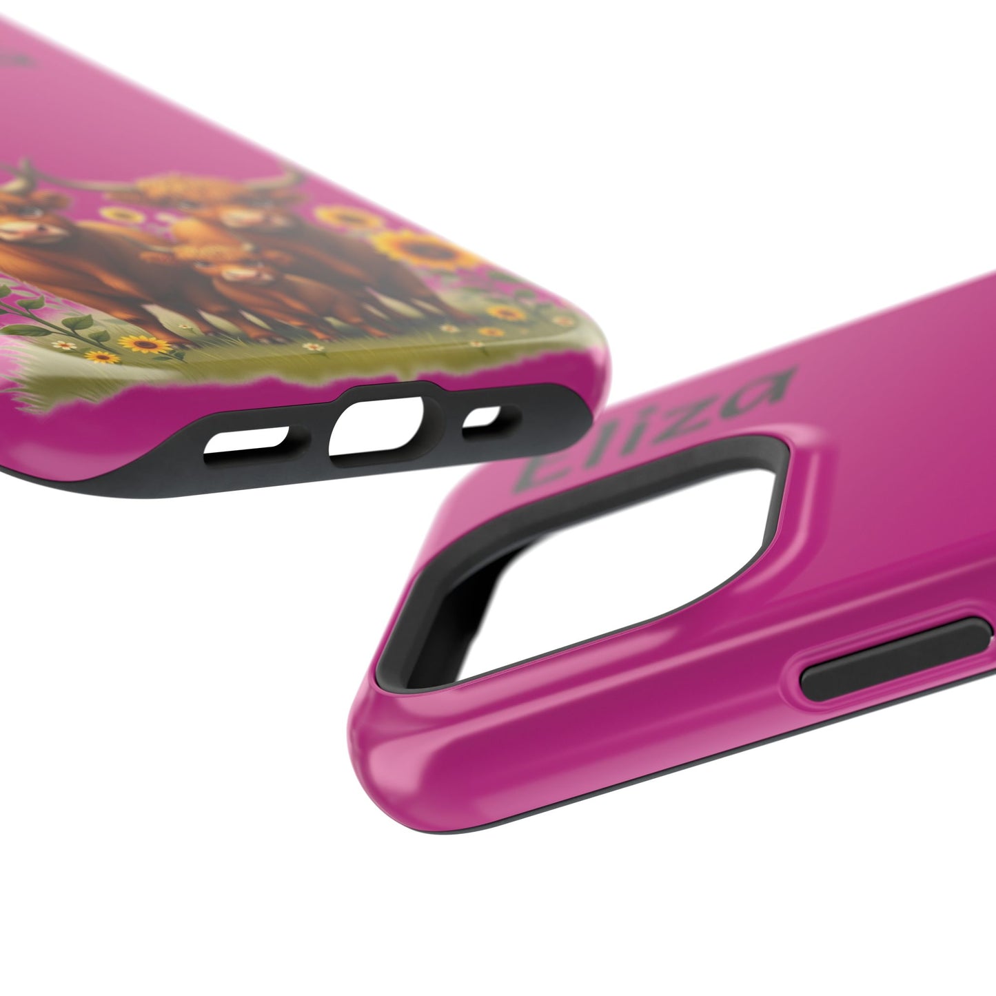 Highland Cow Phone Case - Personalized Custom Name | Cute Farm Animal Gift | iPhone Cases for Women & Girls