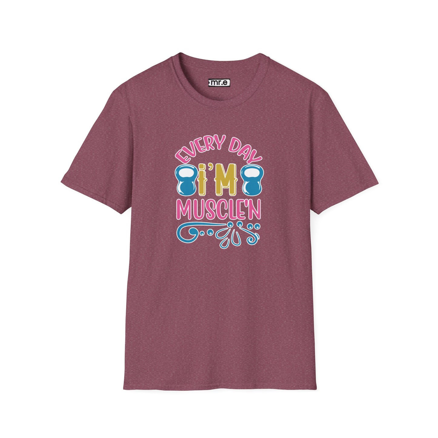 Funny Workout Shirt - “Every Day I’m Muscle’n” Gym Tee, Gift for Fitness Lovers, Motivational Exercise Clothing