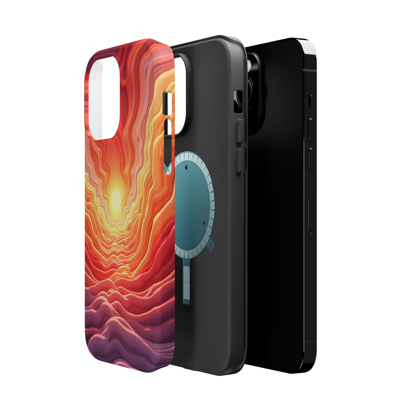 Golden Glow iPhone Case - Sunset Landscape Design, Aesthetic Gift Idea
