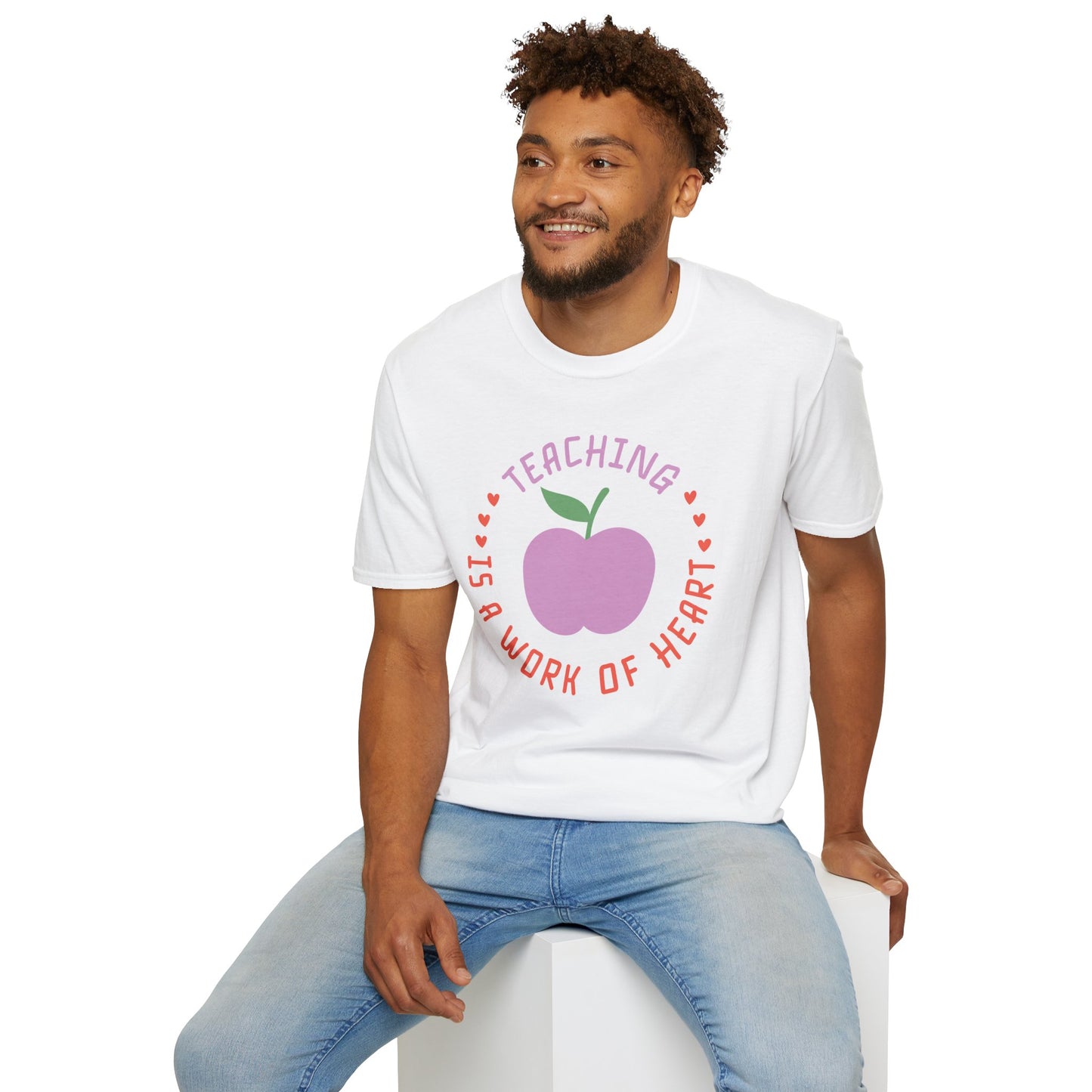 Teaching Is a Work of Heart T-Shirt Inspirational Teacher Gift Cute Teacher Appreciation Tee Comfortable Casual Wear