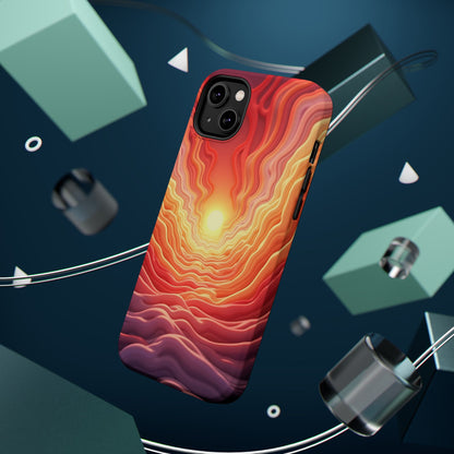 Golden Glow iPhone Case - Sunset Landscape Design, Aesthetic Gift Idea