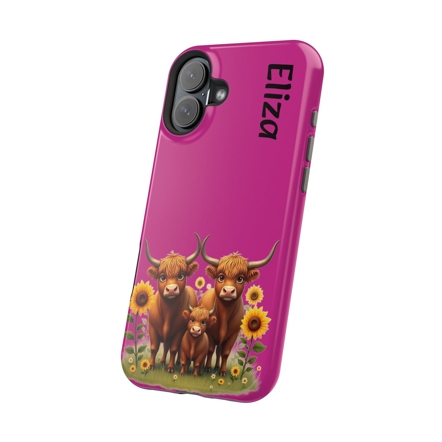 Highland Cow Phone Case - Personalized Custom Name | Cute Farm Animal Gift | iPhone Cases for Women & Girls
