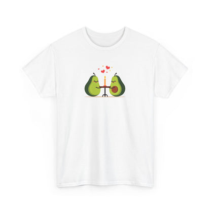 Cute Avocado Couple T-Shirt – “Avocuddles Date Night” – Funny Romantic Tee for Foodie Lovers & Veggie Fans