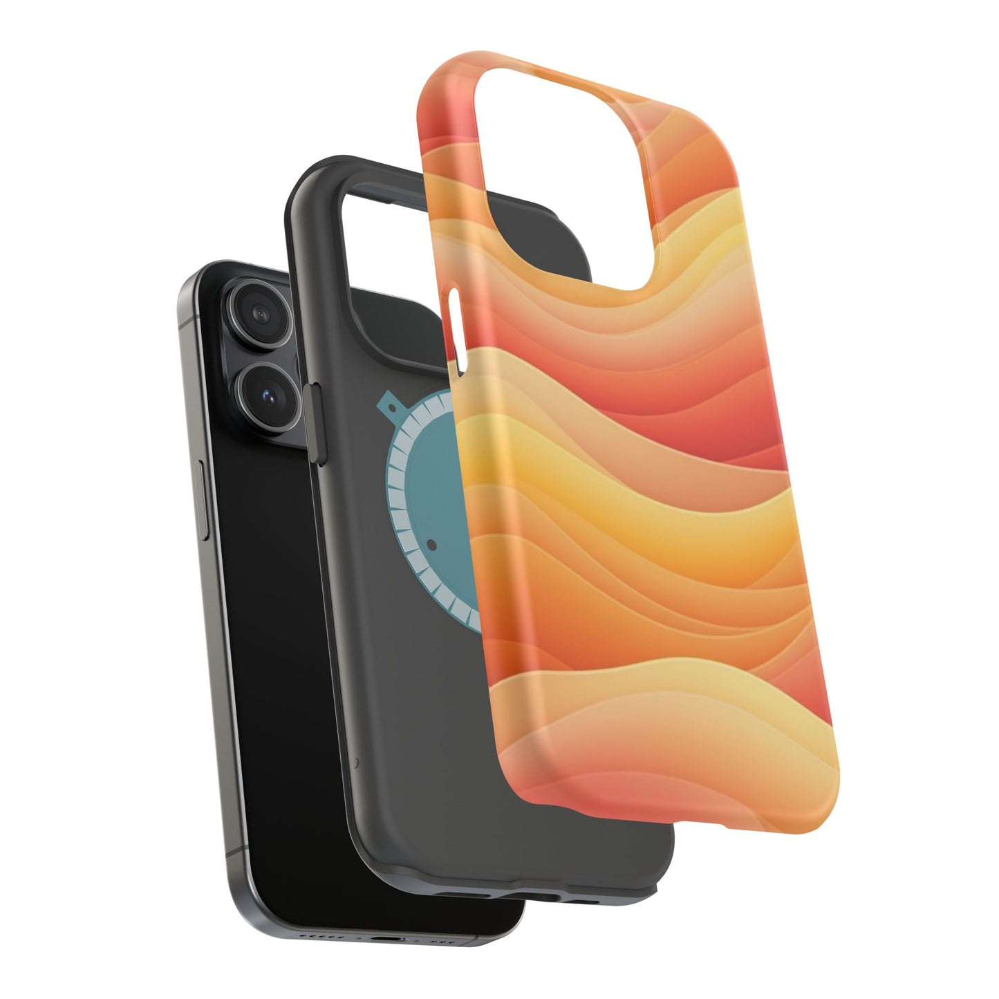 Sunset Wave Phone Case - Aesthetic Orange iPhone Case, Golden Hour Gift Idea, Trendy Beach Vibes