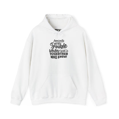 Apparently We're Trouble Hoodie – Fun & Bold Friendship