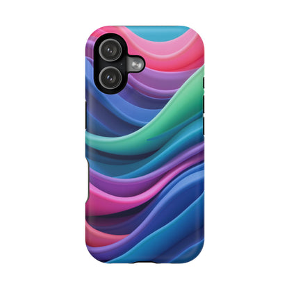 Oceanic Serenity iPhone Case - Abstract Wave Design, Calming Aesthetic Gift Idea