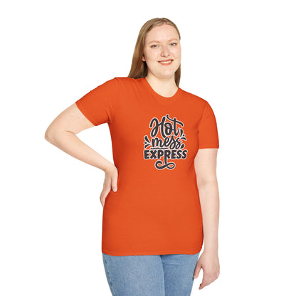 "Hot Mess Express" Funny & Bold T-Shirt – Ironic Confidence Tee for Chaotic, Cool, and Unapologetically You