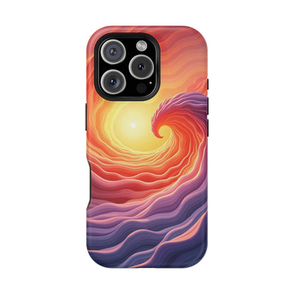Sunburst Wave iPhone Case - Ocean Sunset Design, Aesthetic Beach Gift Idea