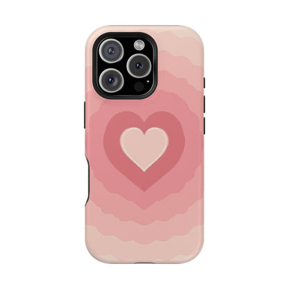 Pink Layered Heart iPhone Case - Cute Aesthetic Y2K Valentine's Gift