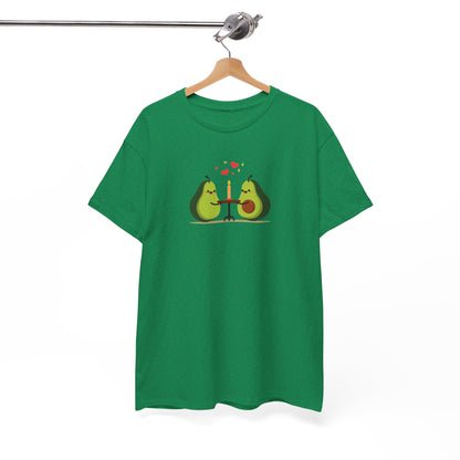 Cute Avocado Couple T-Shirt – “Avocuddles Date Night” – Funny Romantic Tee for Foodie Lovers & Veggie Fans