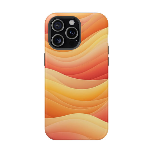 Sunset Wave Phone Case - Aesthetic Orange iPhone Case, Golden Hour Gift Idea, Trendy Beach Vibes