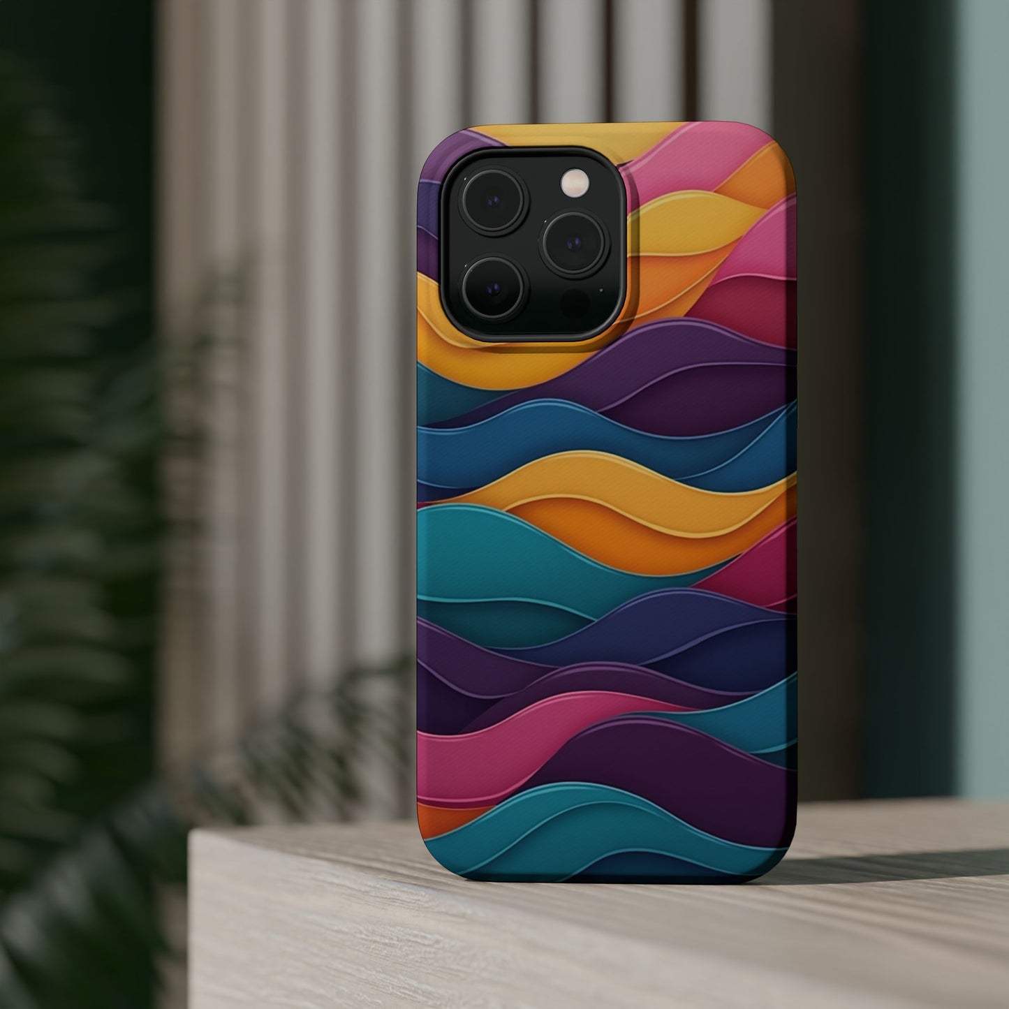 Colorful Wave Phone Case - Aesthetic iPhone Case, Bright Gift Idea, Trendy Summer Accessory