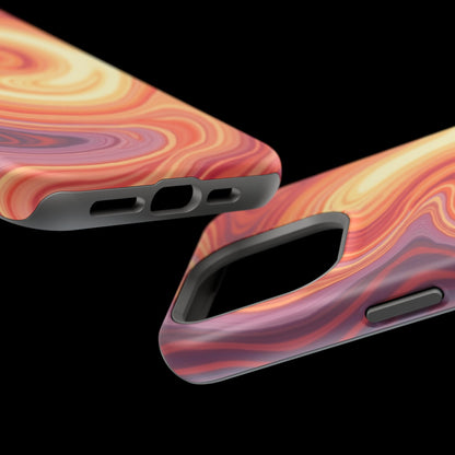 Sunset Phone Case - Orange Aesthetic iPhone Case, Warm Gift Idea, Trendy Swirl Design