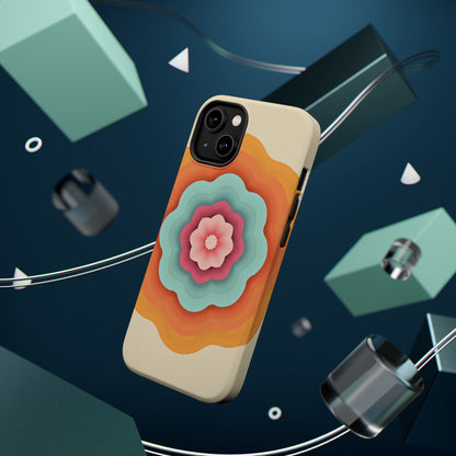Retro Flower Phone Case - 70s Aesthetic iPhone Case, Vintage Gift Idea, Layered Floral Design