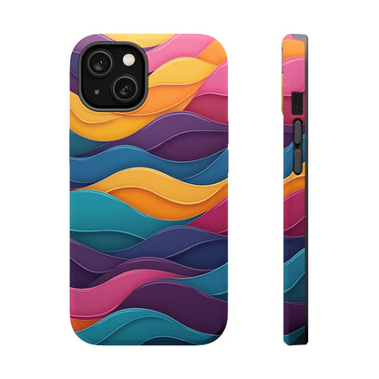 Colorful Wave Phone Case - Aesthetic iPhone Case, Bright Gift Idea, Trendy Summer Accessory