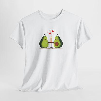 Cute Avocado Couple T-Shirt – “Avocuddles Date Night” – Funny Romantic Tee for Foodie Lovers & Veggie Fans