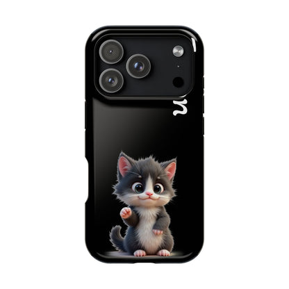 Personalized Kitten Phone Case - Custom Name Cat Lover Gift | Cute Black iPhone Cases for Women & Girls