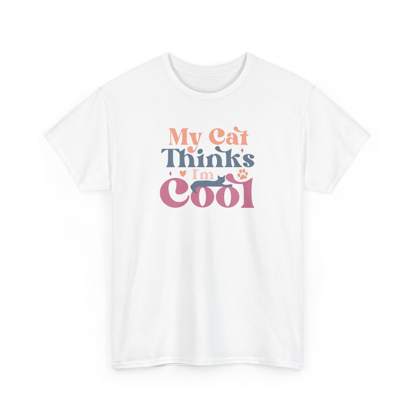 Funny Cat Lover T-Shirt – “My Cat Thinks I’m Cool” Graphic Tee – Gift for Proud Pet Owners