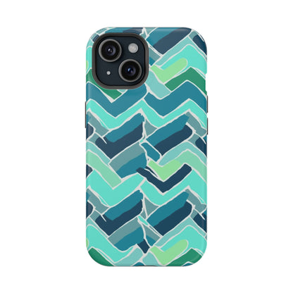 Watercolor Chevron Phone Case – Aesthetic Soft Pastel Phone Cover for iPhone | Unique Artistic Design with Floral Accents