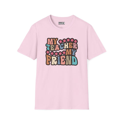 Retro Teacher Gift - My Teacher My Friend Tee, Vintage Style Educator Shirt, Thank You Gift for Teachers, End of School Year Present