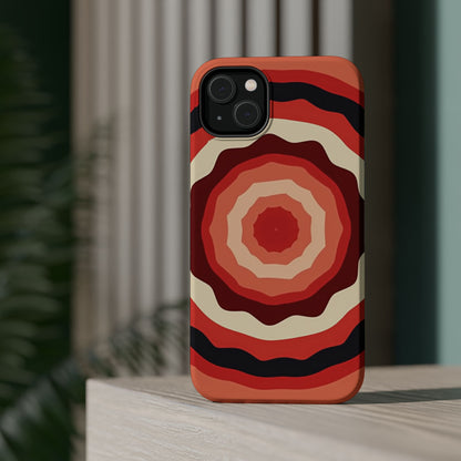 Retro Sunset iPhone Case - 70s Inspired Floral Design, Aesthetic Gift Idea