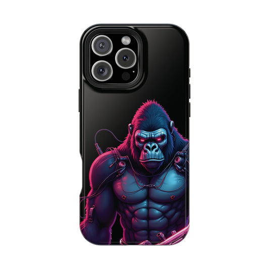 Cyber Primal Phone Case – Neon Power, Gorilla Strength
