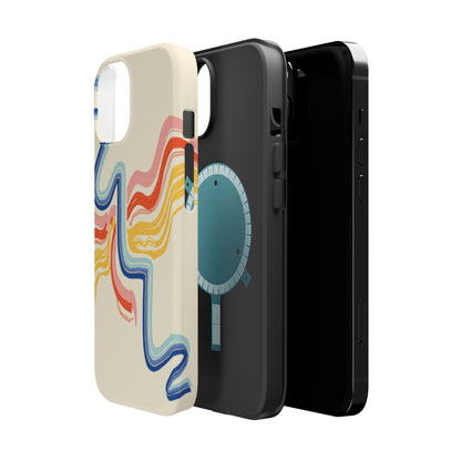 Retro Wave iPhone Case - Aesthetic Streamline Design, Trendy Gift Idea