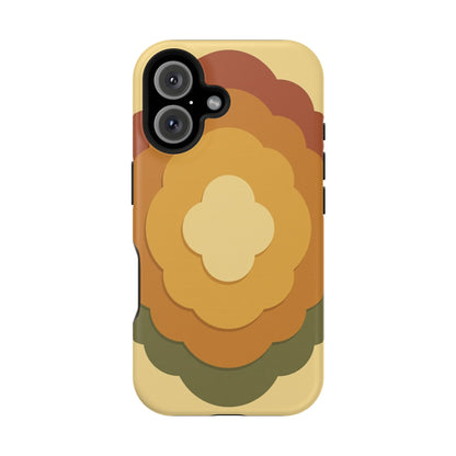 Retro Layered Bloom iPhone Case - 70s Flower Power Design, Vintage Aesthetic Gift Idea