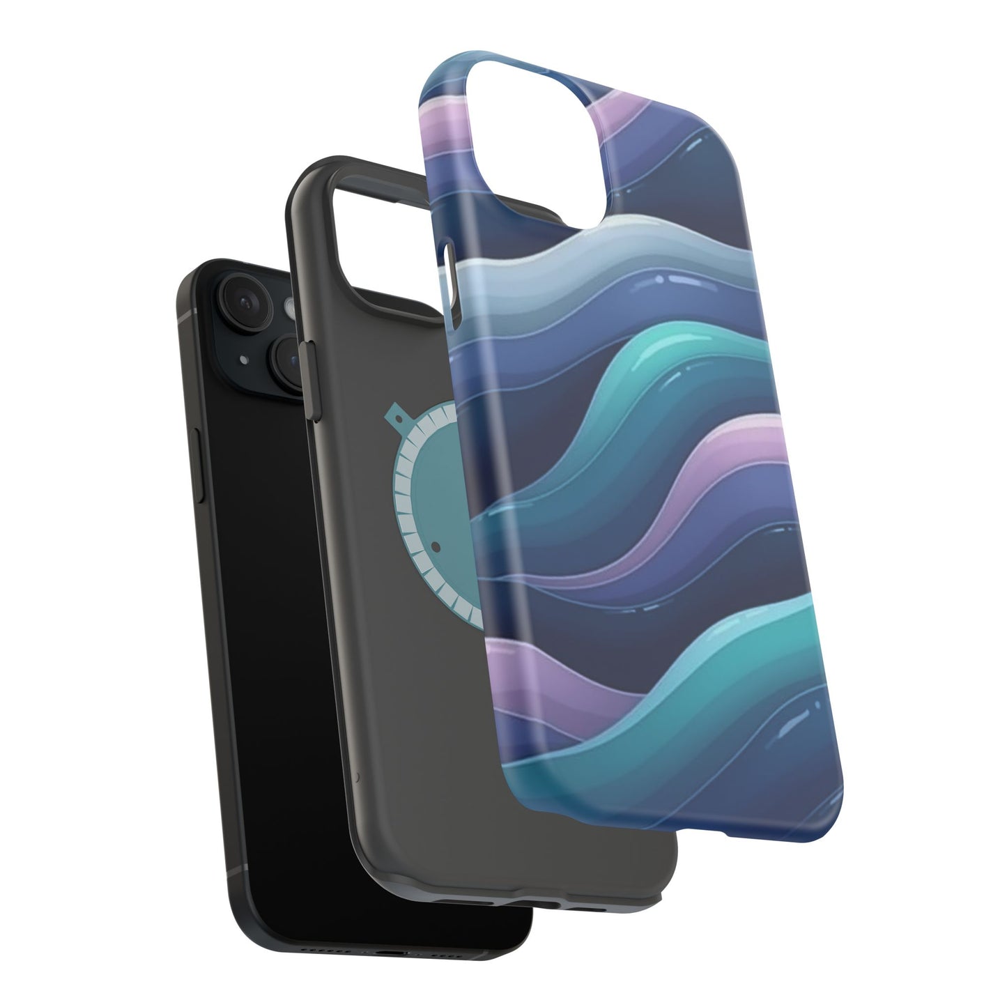 Blue Wave Phone Case - Aesthetic iPhone Case | Dark Moody Gradient Design | Gifts for Her | Unique Art Print