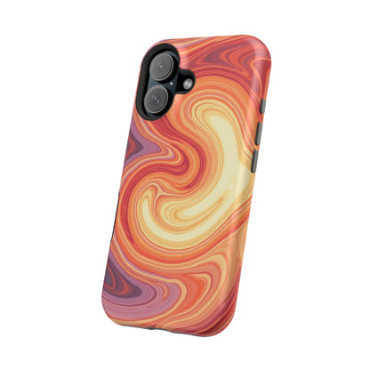 Sunset Phone Case - Orange Aesthetic iPhone Case, Warm Gift Idea, Trendy Swirl Design
