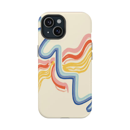 Retro Wave iPhone Case - Aesthetic Streamline Design, Trendy Gift Idea