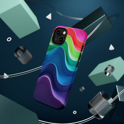Rainbow Wave Phone Case - Aesthetic Ocean Design | iPhone 14-17 Cases | Nature Gifts for Her, Colorful Trendy Accessory