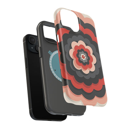 Floral Phone Case - Retro Flower iPhone Case, Aesthetic Gift Idea, Cute Pink Design