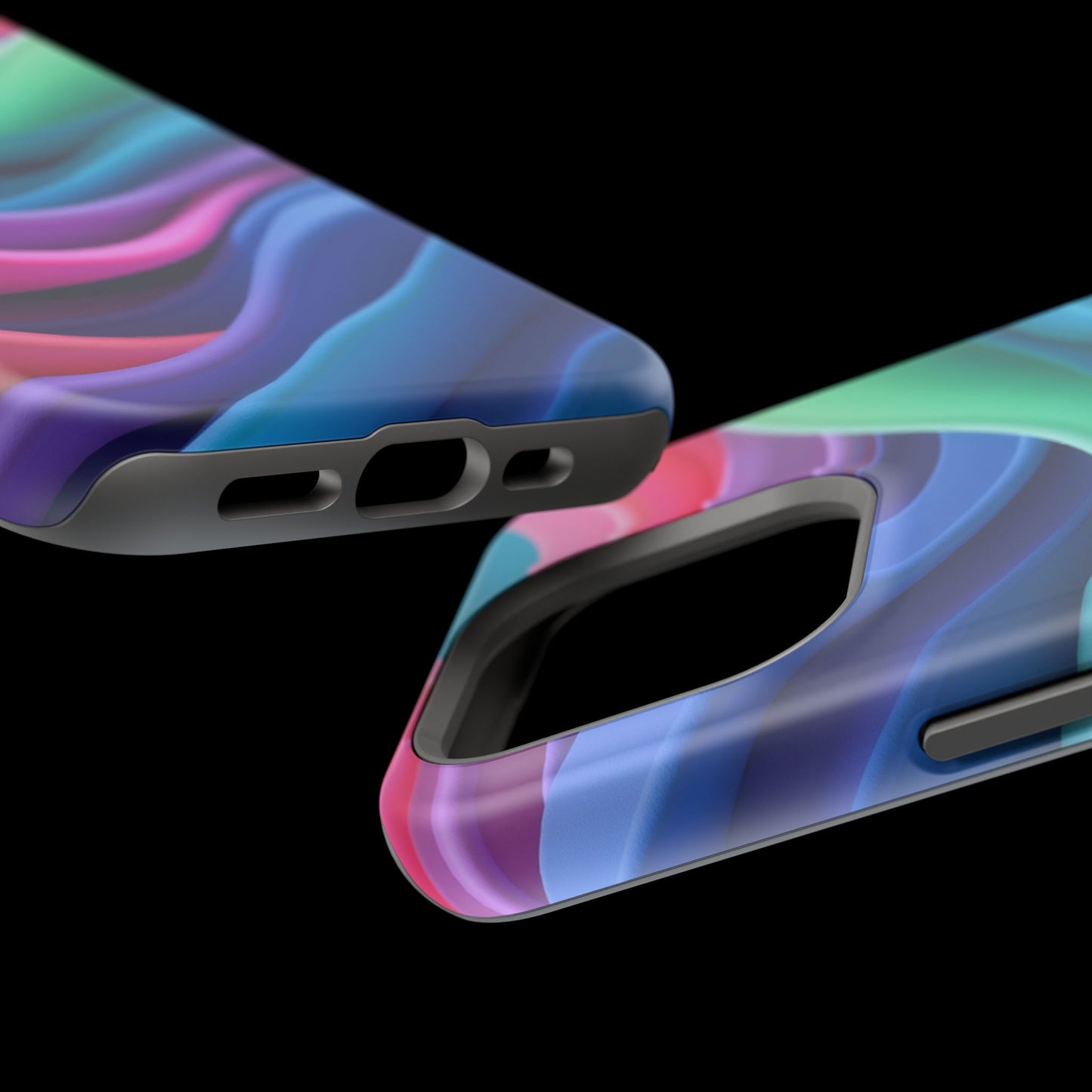 Oceanic Serenity iPhone Case - Abstract Wave Design, Calming Aesthetic Gift Idea