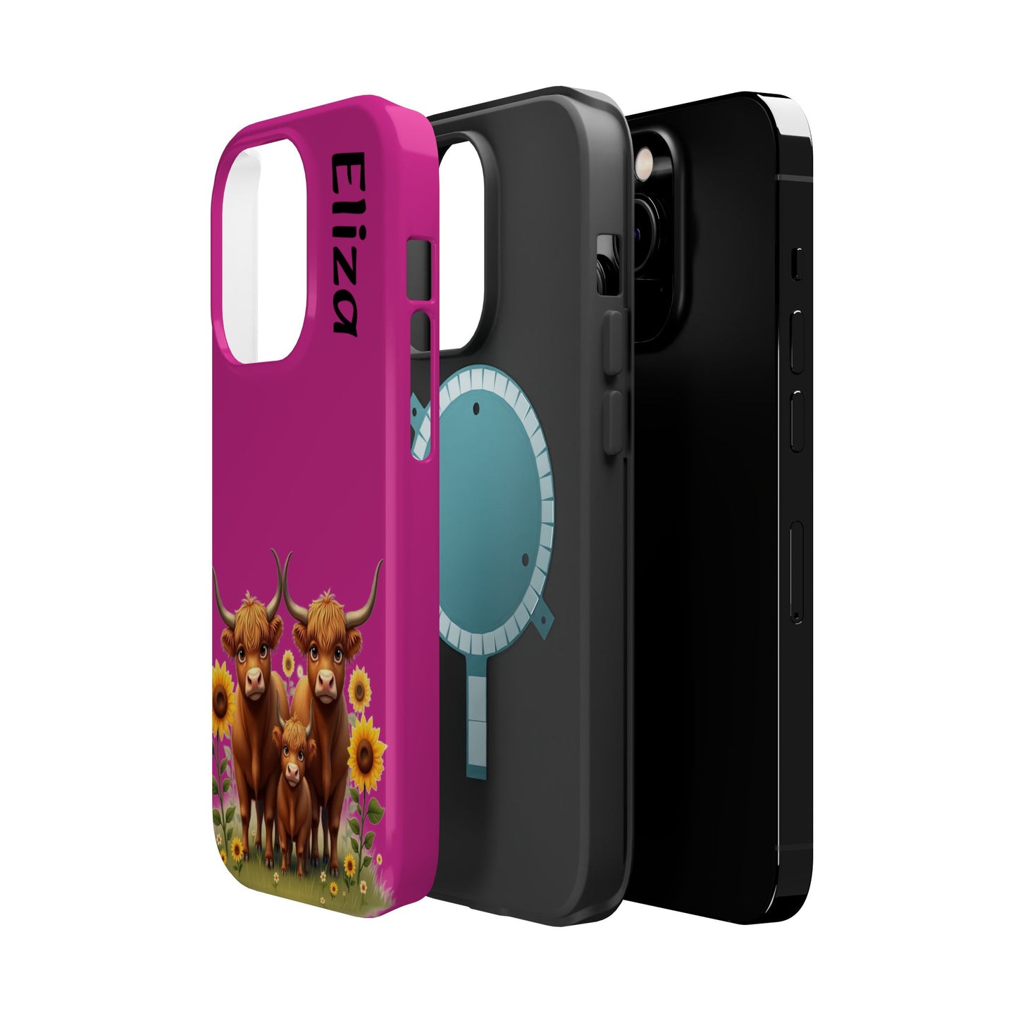 Highland Cow Phone Case - Personalized Custom Name | Cute Farm Animal Gift | iPhone Cases for Women & Girls