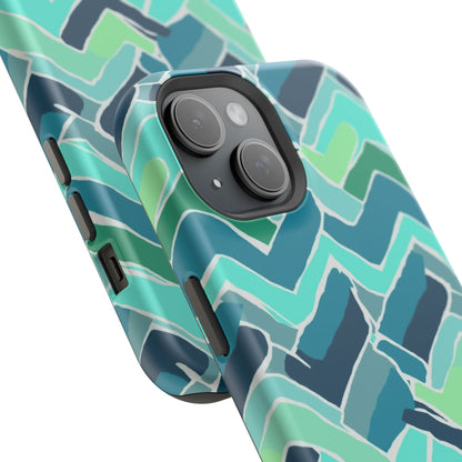 Watercolor Chevron Phone Case – Aesthetic Soft Pastel Phone Cover for iPhone | Unique Artistic Design with Floral Accents