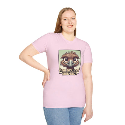 Funny Emu Graphic T-Shirt Are You Not Emu-sed? T-Shirt in Various Colors and Sizes