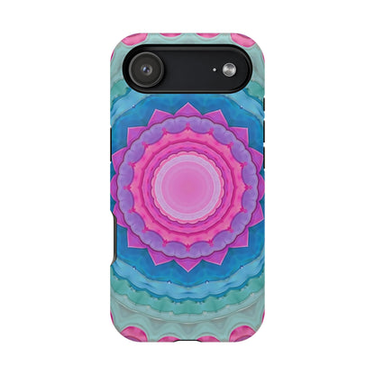 Rippled Radiance iPhone Case - Abstract Pink Floral Design, Aesthetic Gift Idea