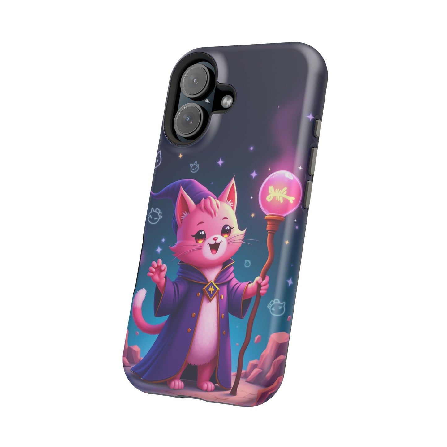Magical Cat Sorcerer iPhone Case - Cute Fantasy Gift for Cat Lovers