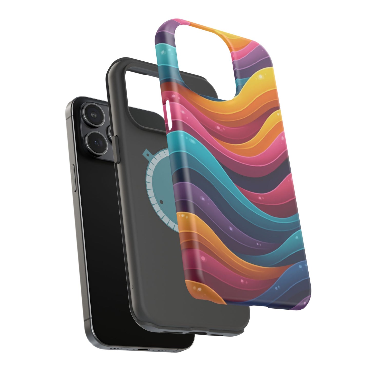 Colorful Wave Phone Case - Aesthetic iPhone Case, Bright Gift Idea, Trendy Summer Accessory