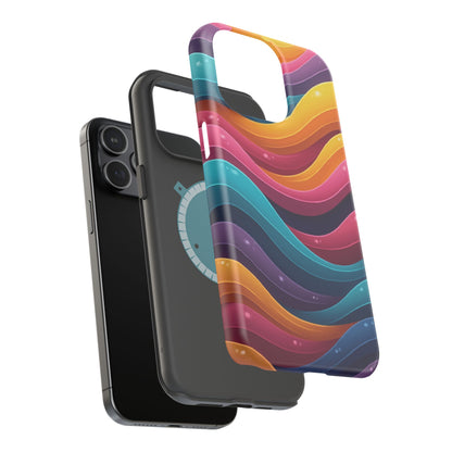 Colorful Wave Phone Case - Aesthetic iPhone Case, Bright Gift Idea, Trendy Summer Accessory