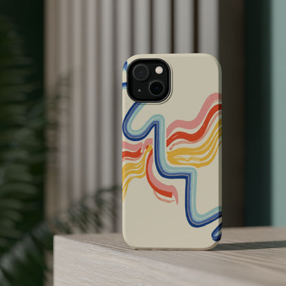 Retro Wave iPhone Case - Aesthetic Streamline Design, Trendy Gift Idea