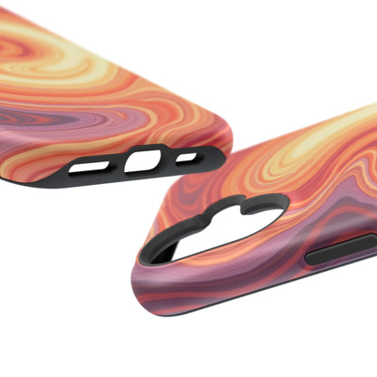 Sunset Phone Case - Orange Aesthetic iPhone Case, Warm Gift Idea, Trendy Swirl Design