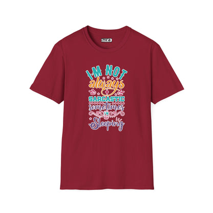 Funny Sarcastic Shirt - Sleepy Tee, Witty Graphic T-Shirt, Gift for Sarcastic People, Black Aesthetic Clothing